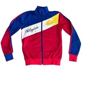 My Philippines Youth Track Jacket Sun 3‎ Stars Flag Colorblock Size 8 Unisex
